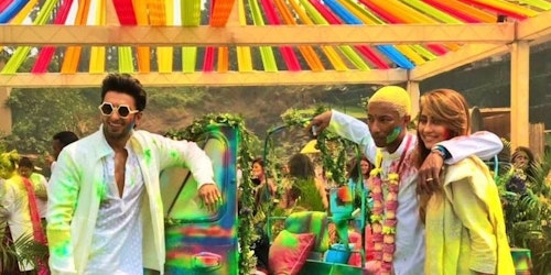 Pharrell Williams celebrates Holi festival with Ranveer Singh for Adidas Originals