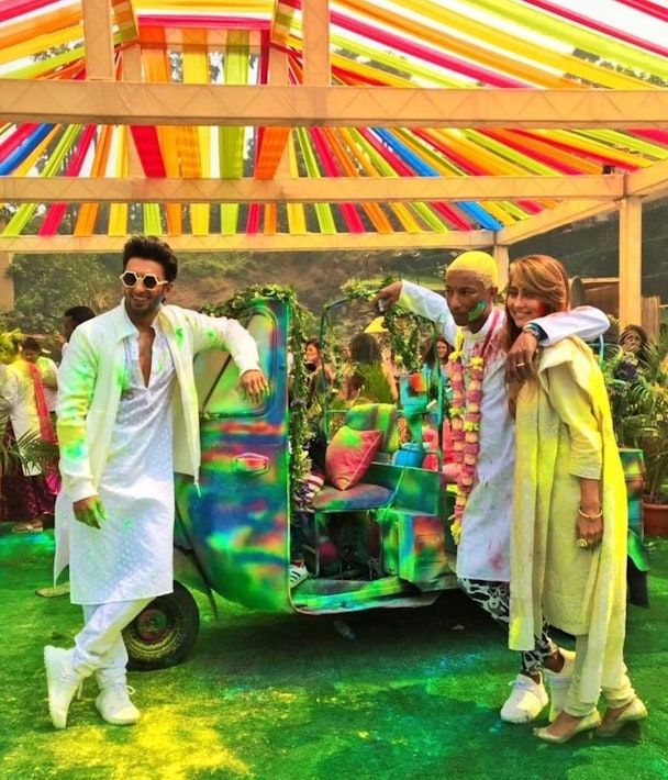 Pharrell Williams celebrates Holi festival with Ranveer Singh for Adidas Originals