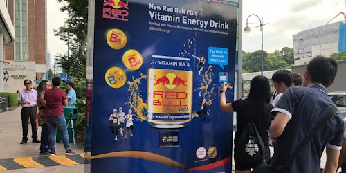 Red Bull transforms bus shelter into a vending machine to raise awareness about its latest product in Singapore