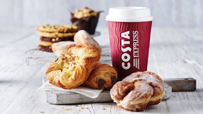 Image of Costa Express cup and croissant 