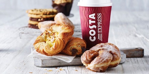 Image of Costa Express cup and croissant 
