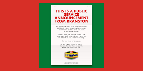 Branston Pickle is cheesed off after being confused for billionaire Richard Branson