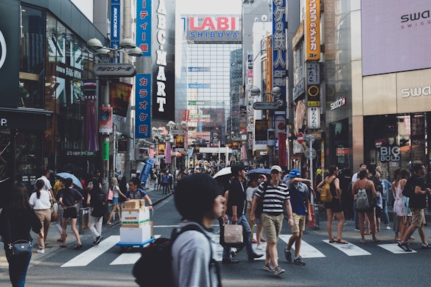 photo of pedestrians at shibuya crossing