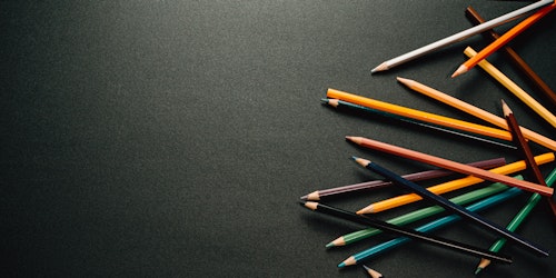 Pencils on a dark background