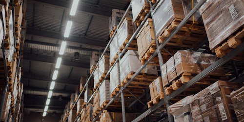 delivery crates in a warehouse