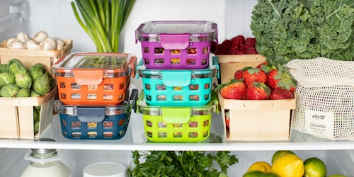 A fridge full of colourful food