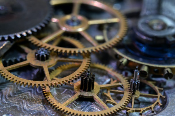 Gears and cogs in a pile