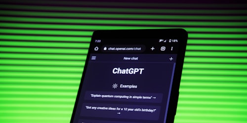 A smartphone showing ChatGPT on the browser