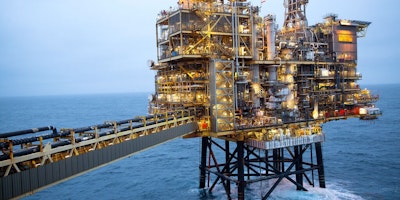 A Shell oil rig in the North Sea