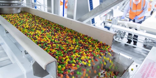 skittles on a production line