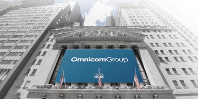 Omnicom banners outside the NY stock exchange