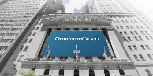 Omnicom banners outside the NY stock exchange