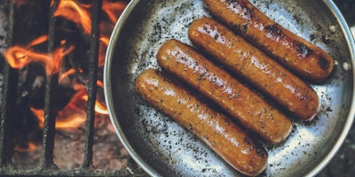a plate of loely sausages