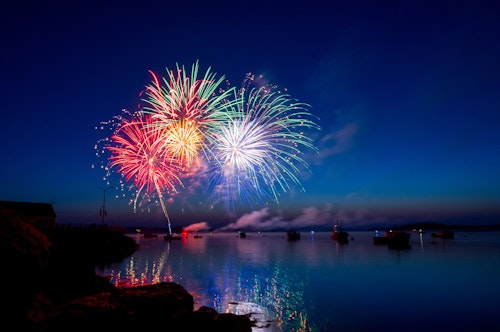 Fireworks over the bay