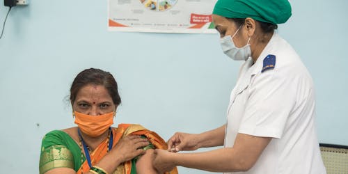 shutterstock image of vaccination efforts in India in 2021 shutterstock image of vaccination efforts in India in 2021