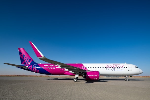 Wizz Air aircraft on the runwau