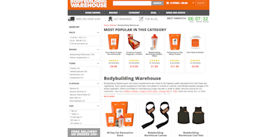 Bodybuilding Warehouse site from CTI Digital