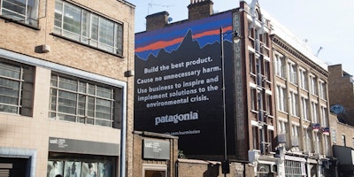 Patagonia out-of-home painted billboard