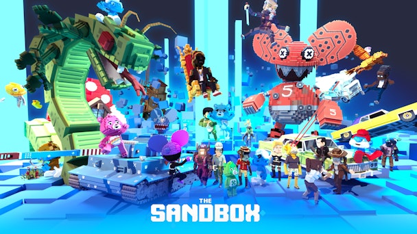 The Sandbox splash screen showing the visual style of the metaverse platform