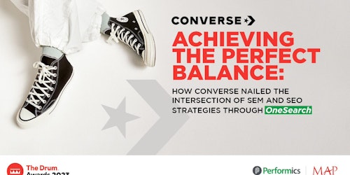 The creative associated with the Converse.IN search campaign, with the core Converse products