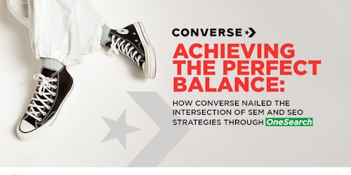 The creative associated with the Converse.IN search campaign, with the core Converse products