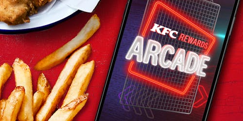 The key image for the launch of the KFC Rewards Arcade loyalty scheme The key image for the launch of the KFC Rewards Arcade loyalty scheme