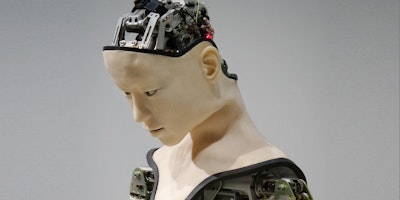 A robot representing artificial intelligence used in marketing