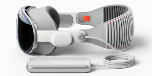 The Apple Vision Plus headset in profile