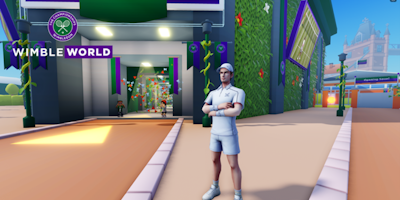 Andy Muray's Roblox avatar modelling in the mini metaverse of WimbleWorld on Roblox