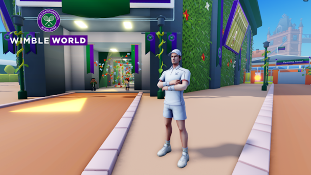 Andy Muray's Roblox avatar modelling in the mini metaverse of WimbleWorld on Roblox