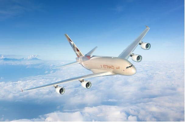Etihad flight in the air Etihad flight in the air