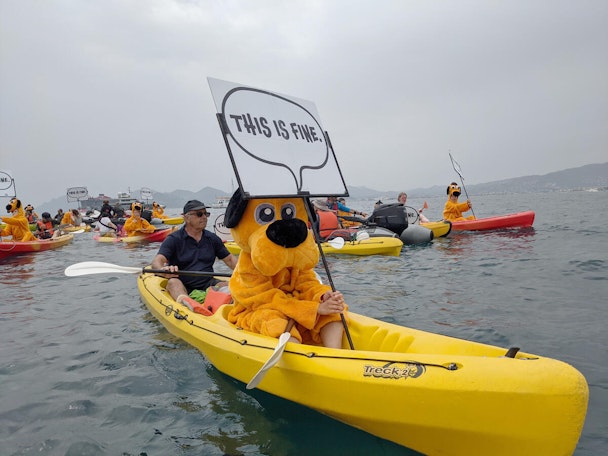 Greenpeace storm WPP beach at Cannes Lions festival