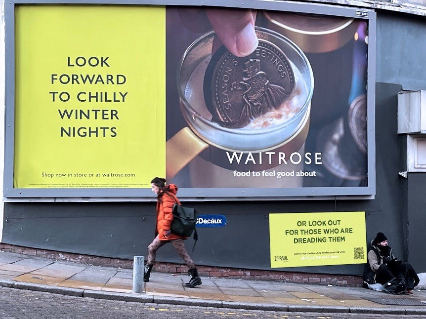 Homeless Charity Slams Waitrose For Tone Deaf OOH Ad The Drum   Waitrosedepaul 