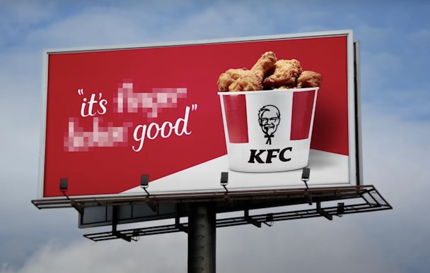 KFC's new Covid-friendly slogan.
