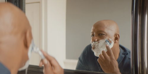 Ian Wright shaving with Gillette