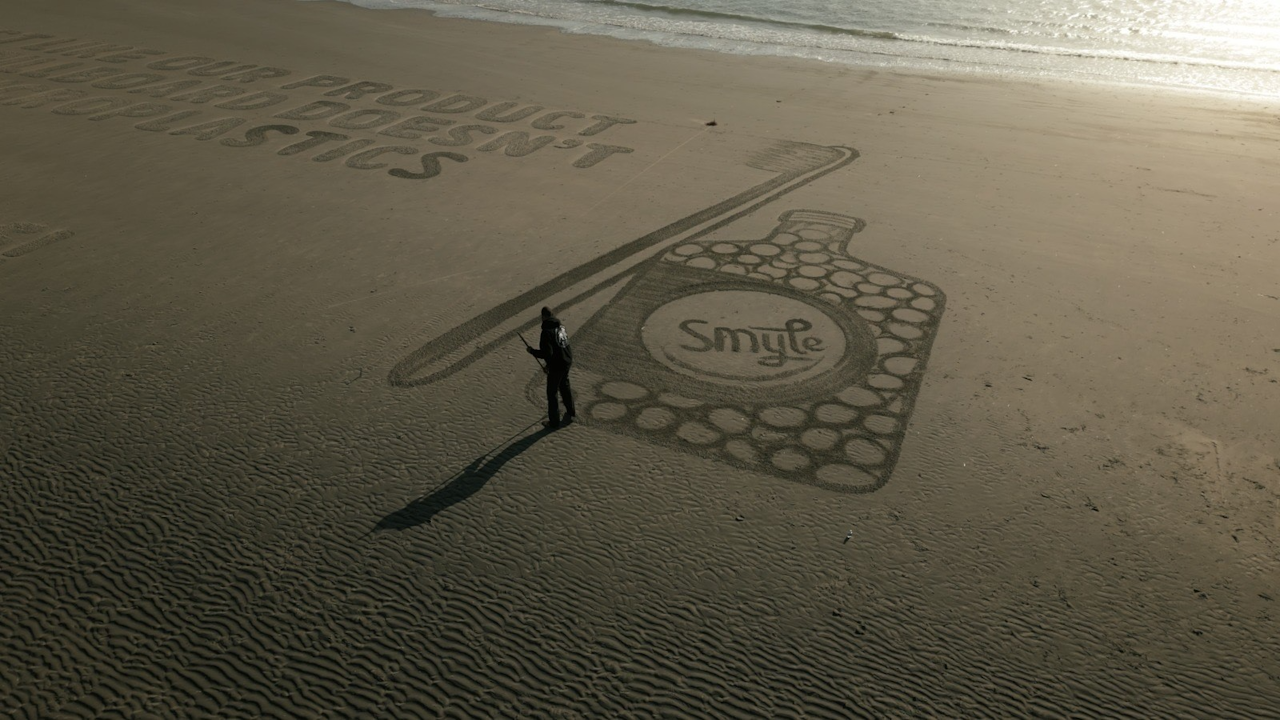 Smyle hopes to cause waves with sustainable beach billboard