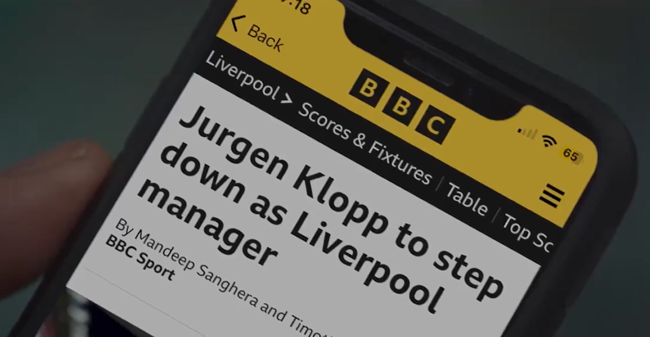 Ad of the Day: BBC dramatizes moment Klopp news brought Liverpool to a stop