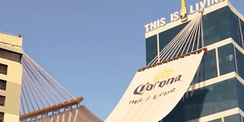 OOH ad from Corona is actually CGI