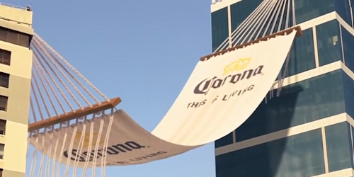 OOH ad from Corona is actually CGI