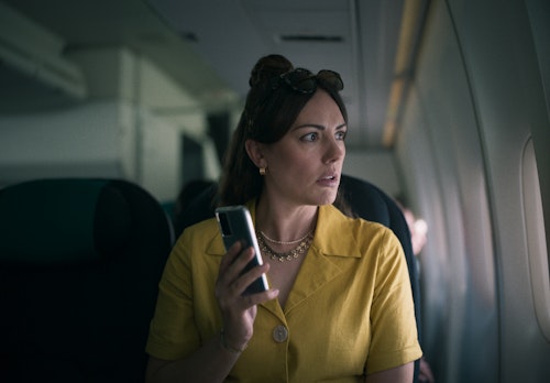 Woman on a plane