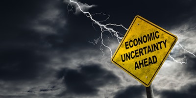 Lightning - Road sign - Economic recession