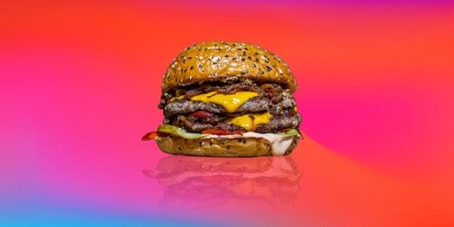 Hamburger on a multicolored background