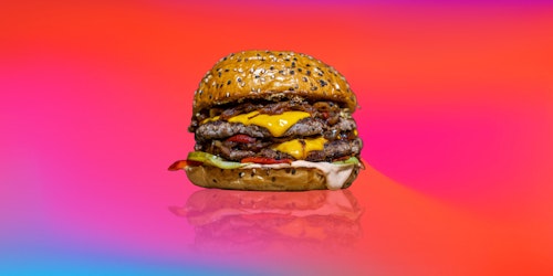 Hamburger on a multicolored background