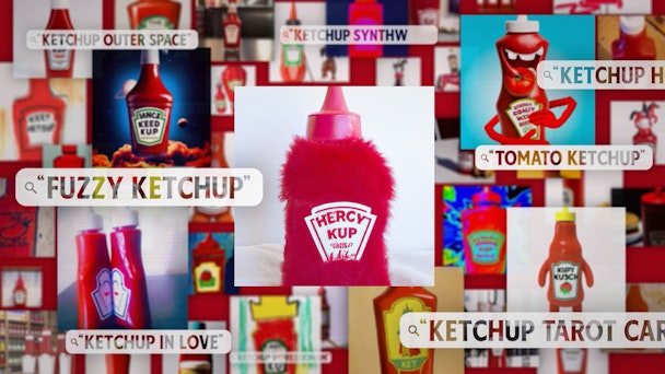 Lots of AI generated images of a ketchup bottle