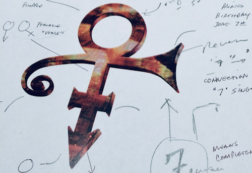 An early sketch of Prince's Love Symbol 