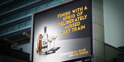 Edinburgh Gin outdoor ad advertising alcohol ban 