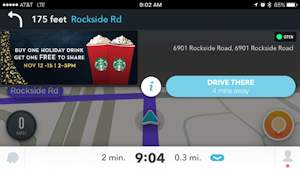 Starbucks ads on Waze