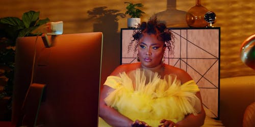 Lizzo gets to work. Lizzo gets to work.