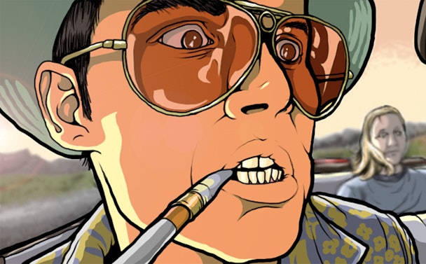 A graphic of Hunter S. Thompson