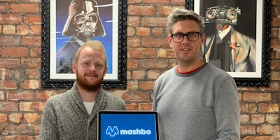 Mashbo's operations director and managing director with new brand identity.